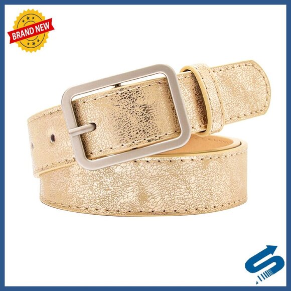 Adjustable Faux Leather Belt with Bling Buckle for Dresses Jeans main image 7